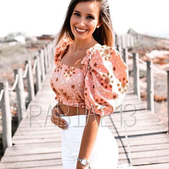 ZARA EMBROIDERED VOLUMINOUS TOP  - Picture 8 of 16